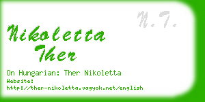 nikoletta ther business card